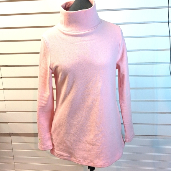 Dudley Stephens Fleece Light Pink Cobble Hill Turtleneck Terry Fleece Sz M EUC - Picture 3 of 9